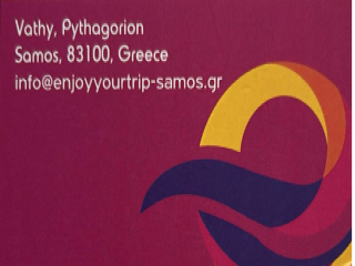 Λογότυπο της εταιρείας ενοικίασης αυτοκινήτων Enjoy your trip στη Σάμο