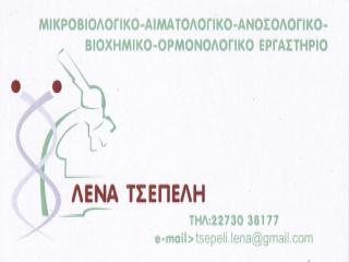 Lena Tsepeli microbiologisch hematologisch biochemisch laboratorium in Karlovasi Samos